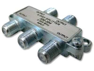 Picture of Coaxial Splitter - MATV F-Type - 4 Way - Mini - 900Mhz DC-Passive