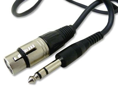 3 FT Audio Cable - Female XLR to 1/4 inch Stereo Plug