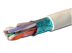 Picture of Category 5e Communications Cable - Solid, Shielded, White, Plenum (CMP) - 1000 FT