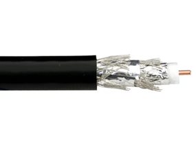 Picture of RG-6/UQ Quad Shielded Coaxial Cable - Riser (CMR), Black - 1000 FT