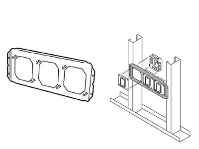 Picture of Box Mounting Bracket - Mounts up to three 4 Inch or 4-11/16 Inch boxes/plaster rings 16 Inch bracket * - Each