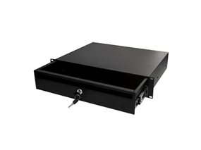 Picture of 19" X 14" Locking Storage Drawer Shelf, 2U, Black