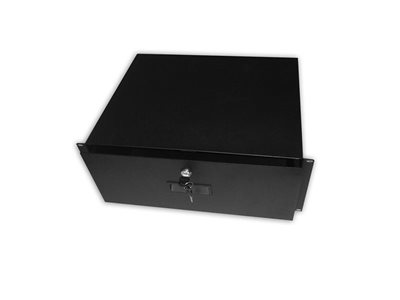 Picture of 19" X 14" Locking Storage Drawer Shelf, 4U, Black