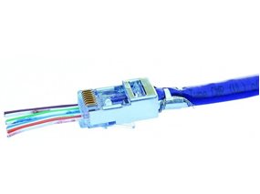 Front view of EZ-RJ45 Shielded Cat5e/6 twisted pair connection