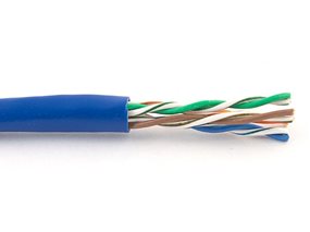 Picture of Cat5e 350Mhz Network Cable - 24 AWG Solid Copper, Blue, Plenum (CMP) - 1000 FT