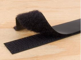 Picture of 1 Inch Black Self-Adhesive Hook and Loop Tape - 5 Yards