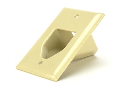 Picture of 1-Gang Recessed Low Voltage Cable Plate - Ivory