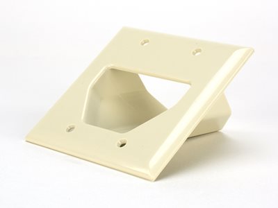 Picture of 2-Gang Recessed Low Voltage Cable Plate - Lite Almond