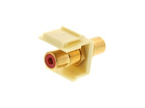 Picture of Feed Through Keystone Jack - RCA (Component / Composite) - Ivory - Color Coded Red