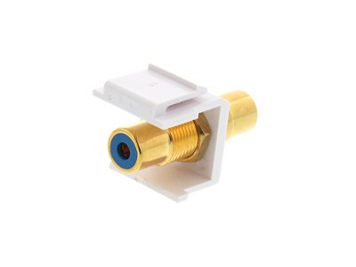 Picture of Feed Through Keystone Jack - RCA (Component / Composite) - White - Color Coded Blue