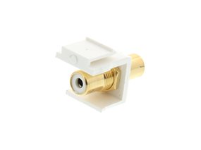 Picture of Feed Through Keystone Jack - RCA (Component / Composite) - White - Color Coded White