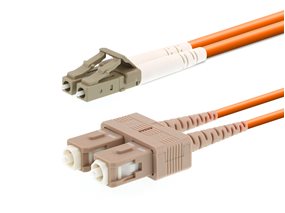 Picture of 1m Multimode Duplex Fiber Optic Patch Cable (62.5/125) - LC to SC