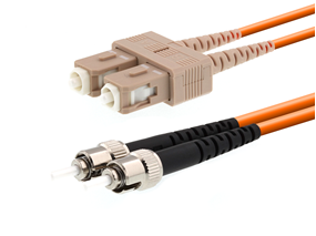 Picture of 1m Multimode Duplex Fiber Optic Patch Cable (62.5/125) - ST to SC