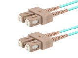 Picture of 15m Multimode Duplex Fiber Optic Patch Cable (50/125) OM3 Aqua - Laser Opt - SC to SC