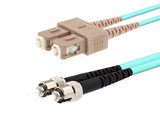 Picture of 1m Multimode Duplex Fiber Optic Patch Cable (50/125) OM3 Aqua - Laser Opt - SC to ST