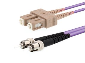 Picture of 20m Multimode Duplex OM4 Fiber Optic Patch Cable (50/125) - SC to ST