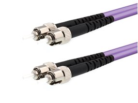 Picture of 1m Multimode Duplex OM4 Fiber Optic Patch Cable (50/125) - ST to ST