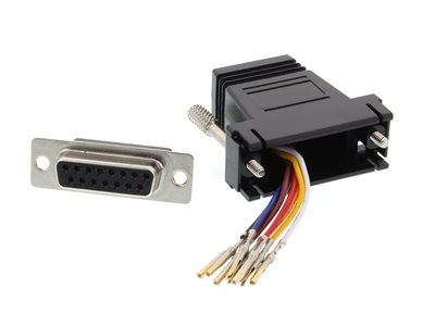 Picture of Modular Adapter Kit - DB15 Female to RJ45 - Black