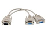 Picture of 1 FT Fully Loaded Serial Y Splitter Cable - DB9 Male to 2 DB9 Females