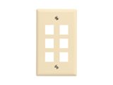 Picture of 6 Port Keystone Faceplate - Single Gang - Almond