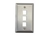 Picture of 3 Port Stainless Steel Keystone Faceplate