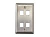 Picture of 4 Port Stainless Steel Keystone Faceplate