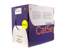 Picture of Cat5e 350Mhz Network Cable - Solid, Blue, Riser (CMR) PVC - 1000 FT