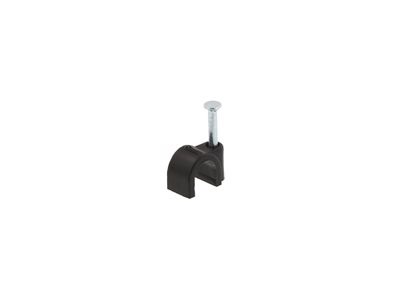 Picture of 6mm Black Round Nail Cable Clip - 100 Pack