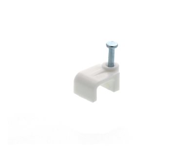 Picture of 8mm White Flat Nail Cable Clip - 100 Pack