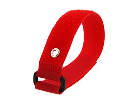 Picture of 12 x 1 Inch Red Cinch Strap with Eyelet - 5 Pack