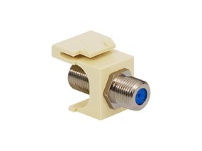 Picture of Coaxial Keystone Jack - F-type Nickel Plated - 3 Ghz - Almond