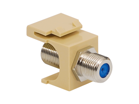 Picture of Coaxial Keystone Jack - F-type Nickel Plated - 3 Ghz - Ivory