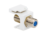 Picture of Coaxial Keystone Jack - F-type Nickel Plated - 3 Ghz - White