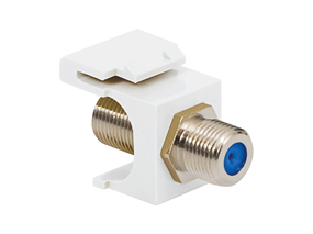 Picture of Coaxial Keystone Jack - F-type Nickel Plated - 3 Ghz - White