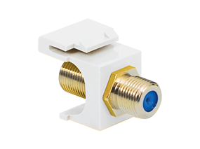 Picture of Coaxial Keystone Jack - F-type Gold Plated - 3 Ghz - White