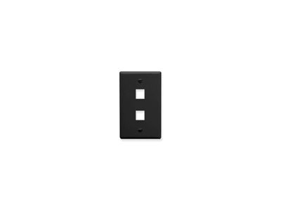 Picture of Faceplate Flat 1-gang 2-port Black