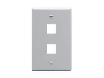 Picture of Faceplate Flat 1-gang 2-port Gray