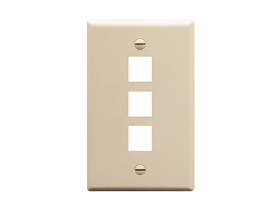 Picture of Faceplate Flat 1-gang 3-port Almond