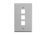 Picture of Faceplate Flat 1-gang 3-port Gray