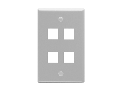 Picture of Faceplate Flat 1-gang 4-port Gray