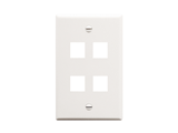 Picture of Faceplate Flat 1-gang 4-port White