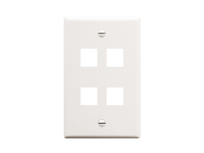 Picture of Faceplate Flat 1-gang 4-port White