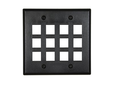 Picture of 12 Port Keystone Faceplate - Dual Gang - Black