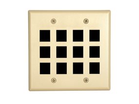 Picture of 12 Port Keystone Faceplate - Dual Gang - Ivory