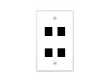 Picture of 4 Port Keystone Faceplate - Single Gang - White