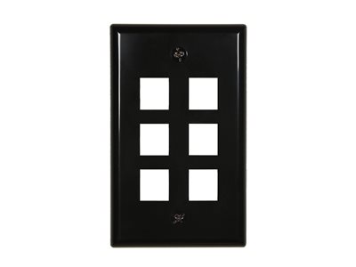 Picture of 6 Port Keystone Faceplate - Single Gang - Black