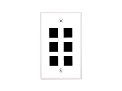 Picture of 6 Port Keystone Faceplate - Single Gang - White