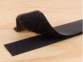 Picture of 1 Inch Black Self-Adhesive Hook and Loop Tape - 25 Yards