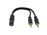 Picture of .5 FT Audio "Y" Splitter Cable - 3.5mm Female to Stereo Males