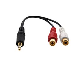 Picture of .5 FT Audio "Y" Splitter Cable - 3.5mm Male to Dual RCA Females